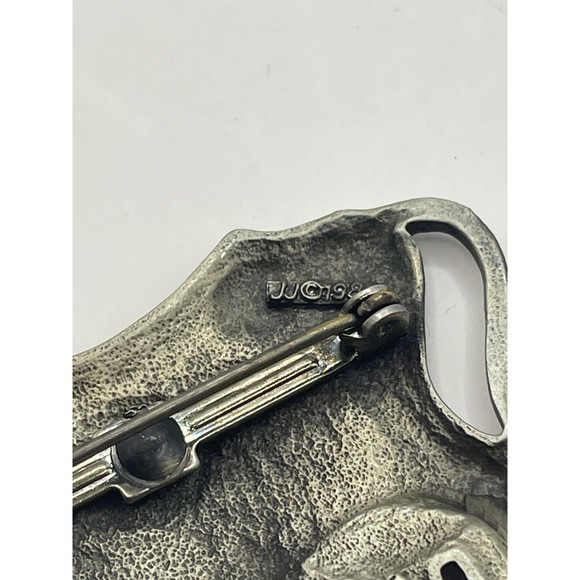 JJ JONETTE Signed Brooch Pin Pewter Cow J90 - Picture 5 of 6